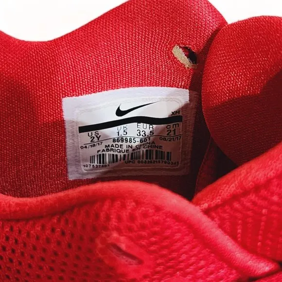 Nike Kyrie 3 Big Kids Basketball Sneakers in University Red Wolf Grey Size 2 Y