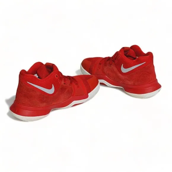 Nike Kyrie 3 Big Kids Basketball Sneakers in University Red Wolf Grey Size 2 Y