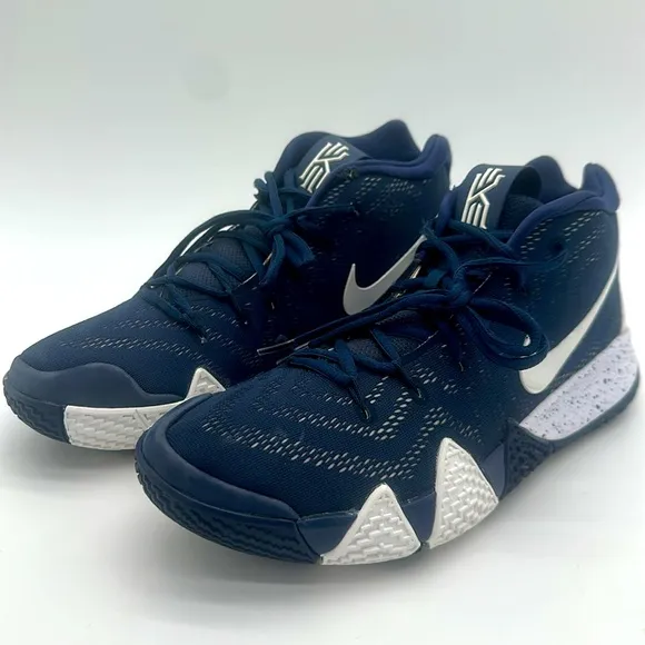 Nike Kyrie 4 TB Basketball Shoes Midnight Navy &amp; White Mens Size 10 AV2296-402