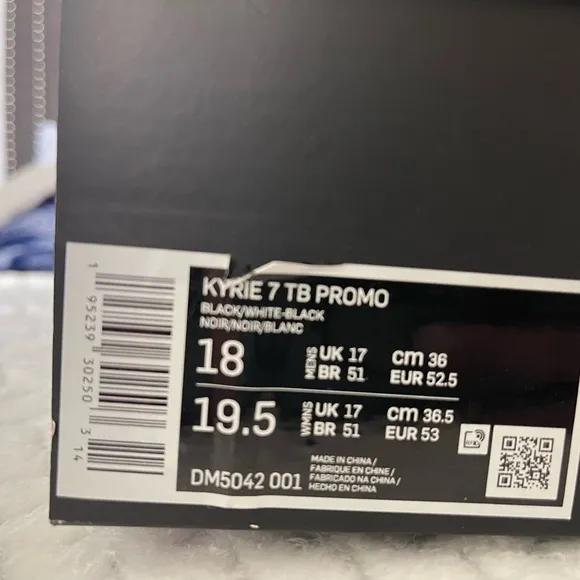 Nike kyrie 7 TB promo black and white basketball shoes men’s size 18