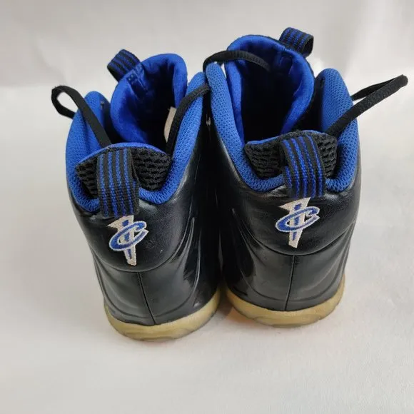 Nike Little Posite Foamposite Shoes Boys Size 4.5Y Black Blue Space Jam Sneakers