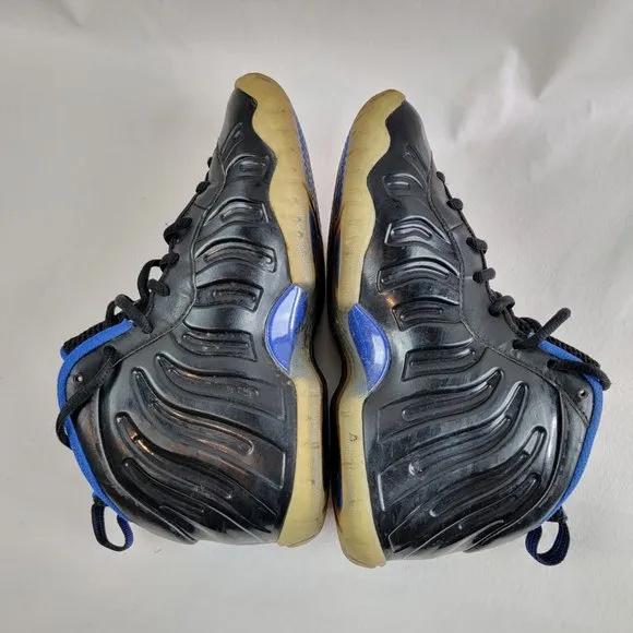 Nike Little Posite Foamposite Shoes Boys Size 4.5Y Black Blue Space Jam Sneakers