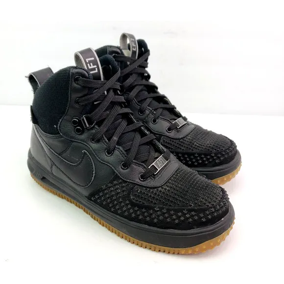 Nike Lunar Force 1 Youth Size 5Y Womens Sz 6.5 Black Gum Duckboot Sneaker Shoes