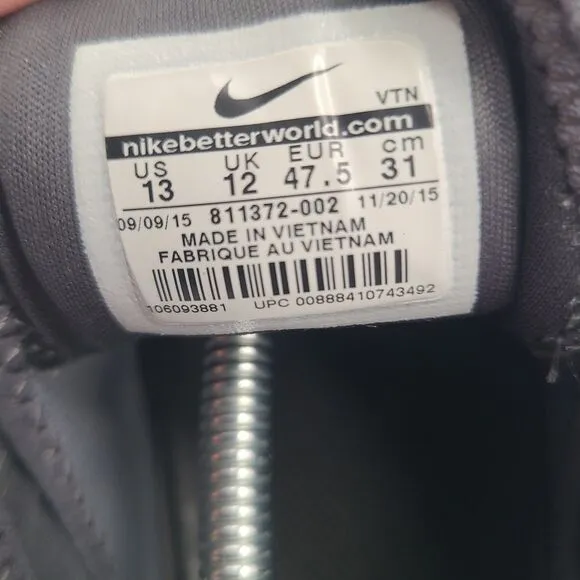 NIKE LUNARESTOA 2 ESSENTIAL, 811372-002, Gray, Men's Running Shoes, Size 13