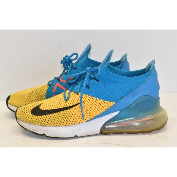 Nike Men's Air Max 270 Flyknit Blue Orbit Size 9 Running Shoes Style AO1023-800
