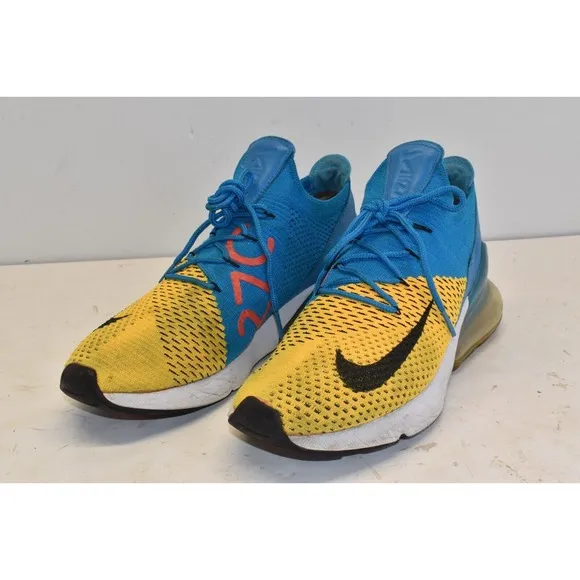 Nike Men's Air Max 270 Flyknit Blue Orbit Size 9 Running Shoes Style AO1023-800