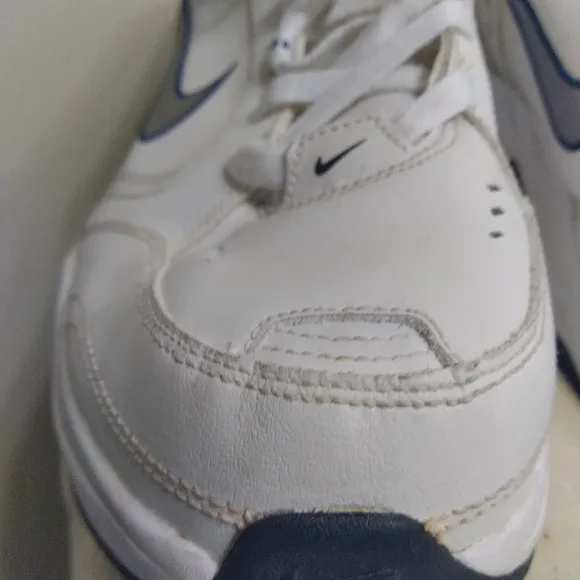 Nike Men's AIR MONARCH White &amp; Blue Athletic Shoes Sneakers Size 11 Clean