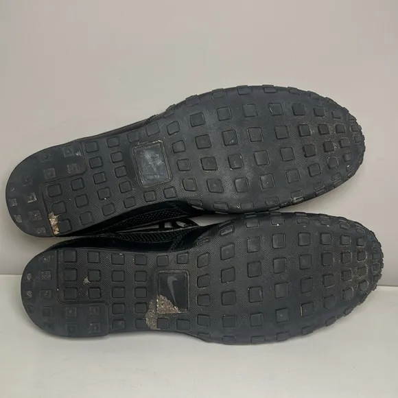 Nike Men's Black Leather waffle racer III Sneakers
