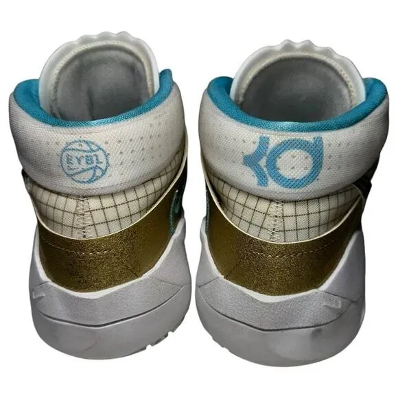 Nike Men’s Size 8.5 White Gold KD13 EYBL Shoes Sneakers DA0895-102