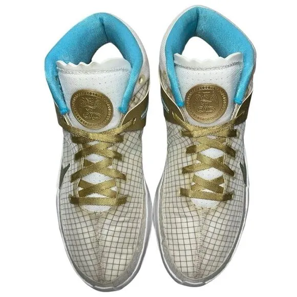 Nike Men’s Size 8.5 White Gold KD13 EYBL Shoes Sneakers DA0895-102