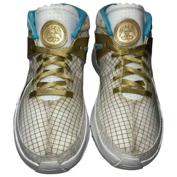 Nike Men’s Size 8.5 White Gold KD13 EYBL Shoes Sneakers DA0895-102