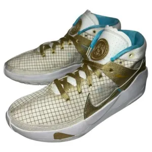 Nike Men’s Size 8.5 White Gold KD13 EYBL Shoes Sneakers DA0895-102