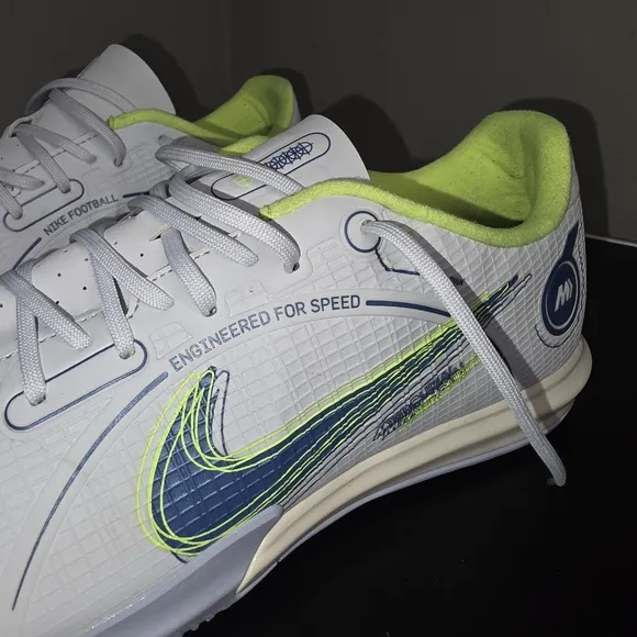 NIKE MERCURIAL VAPOR White and Neon Green Athletic Shoes
