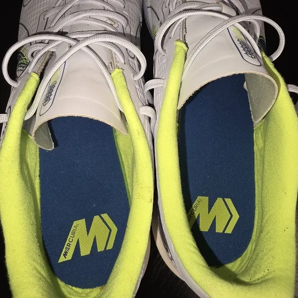 NIKE MERCURIAL VAPOR White and Neon Green Athletic Shoes