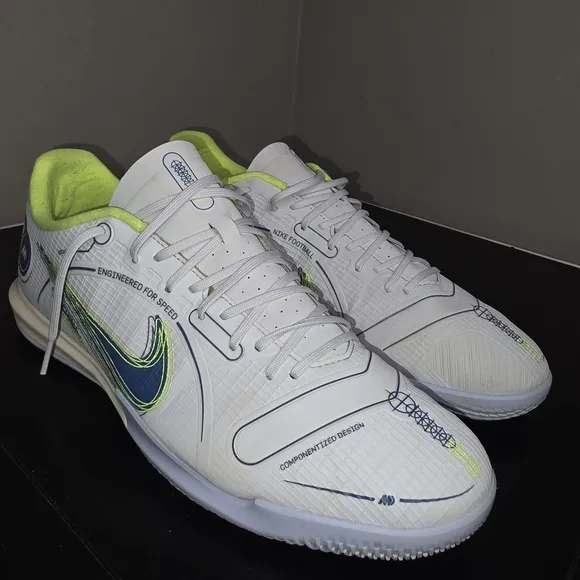 NIKE MERCURIAL VAPOR White and Neon Green Athletic Shoes