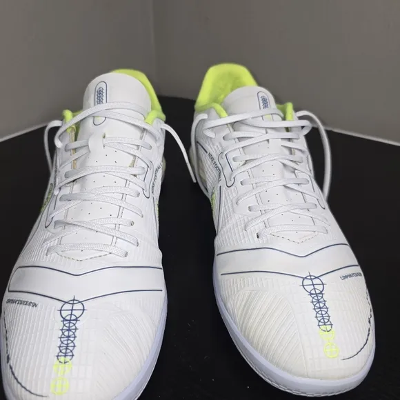 NIKE MERCURIAL VAPOR White and Neon Green Athletic Shoes