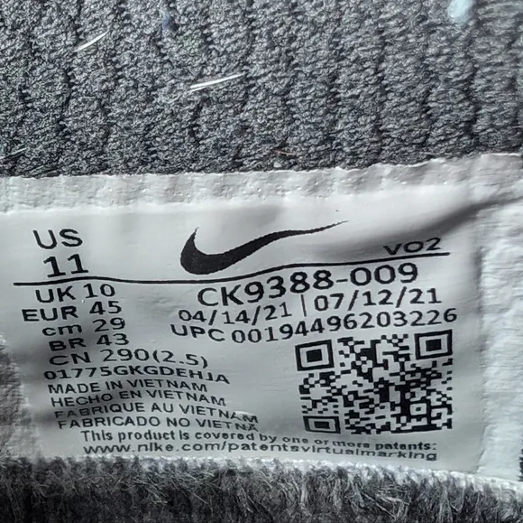 Nike Metcon 6 Gym Training Shoes Men's Size 11 Light Smoke Grey CK9388-009