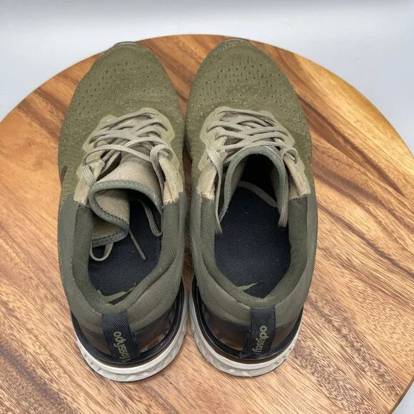 Nike Odyssey React Shoes Mens Size 11 Olive Black Running Road Trainers Comfort