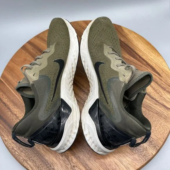 Nike Odyssey React Shoes Mens Size 11 Olive Black Running Road Trainers Comfort