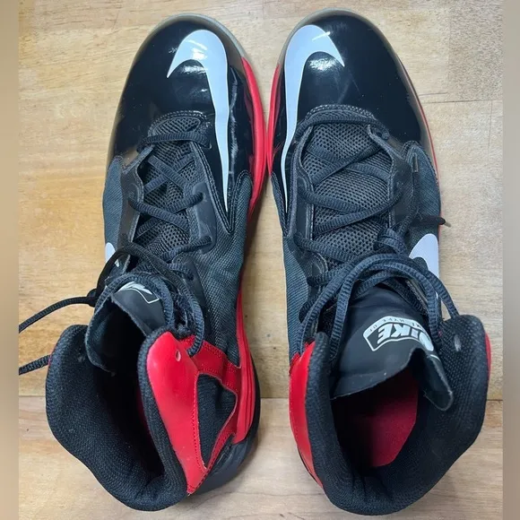 Nike Prime Hype DF Mens Size 12 Basketball Shoes Sneakers Black Red 683705-006