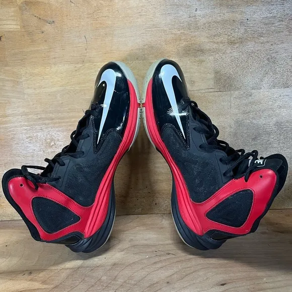 Nike Prime Hype DF Mens Size 12 Basketball Shoes Sneakers Black Red 683705-006