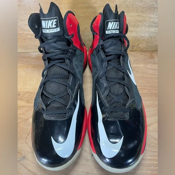 Nike Prime Hype DF Mens Size 12 Basketball Shoes Sneakers Black Red 683705-006