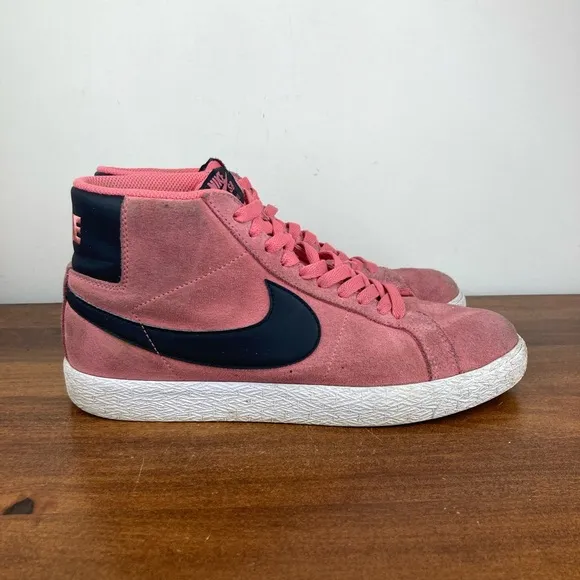 Nike SB Zoom Blazer Mid Pink Salt Black Suede Sneakers 864349-601 Men’s 8.