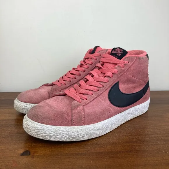 Nike SB Zoom Blazer Mid Pink Salt Black Suede Sneakers 864349-601 Men’s 8.