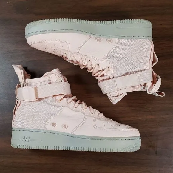 Nike SF Special Forces Air Force 1‎ Mid Womens Sneakers Shoes 8½ Orange Quartz