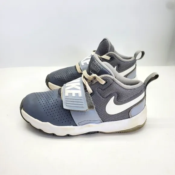 Nike Shoes 13.5 C Team Hustle D   881941-005 BB Cool Grey Wolf Gray White