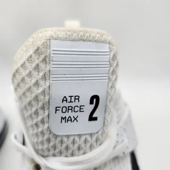 Nike Shoes Mens 18 Air Force Max 2 Basketball White Black AV6245-113 EUC