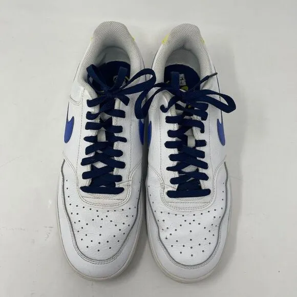 Nike White Blue Void Court Vision Low Casual Sneakers Shoes Size 10.5