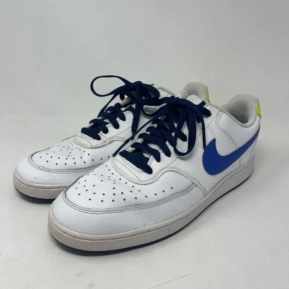 Nike White Blue Void Court Vision Low Casual Sneakers Shoes Size 10.5
