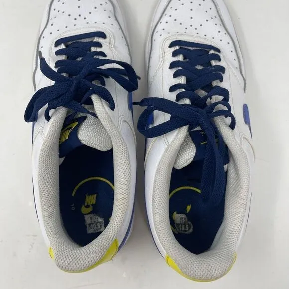 Nike White Blue Void Court Vision Low Casual Sneakers Shoes Size 10.5