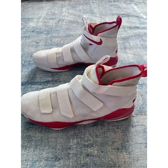 Nike White Red Lebron Soldier 11 TB Promo Size 18
