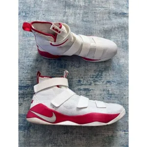 Nike White Red Lebron Soldier 11 TB Promo Size 18