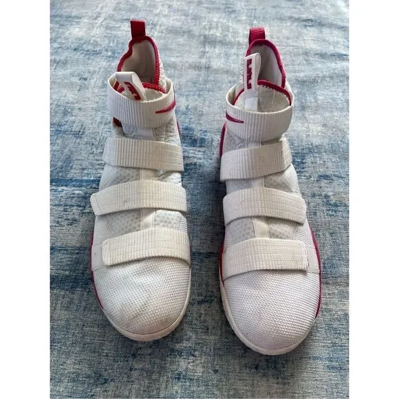 Nike White Red Lebron Soldier 11 TB Promo Size 18