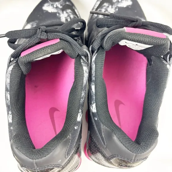 Nike Women Pink and Black Sneakers with Cloud pattern - Size 9