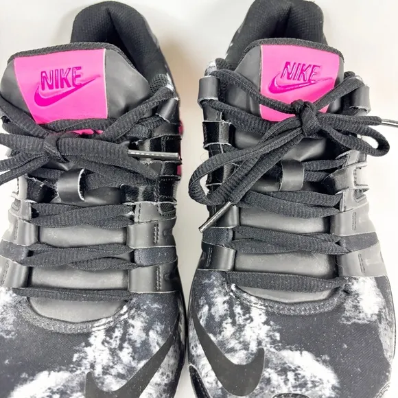 Nike Women Pink and Black Sneakers with Cloud pattern - Size 9