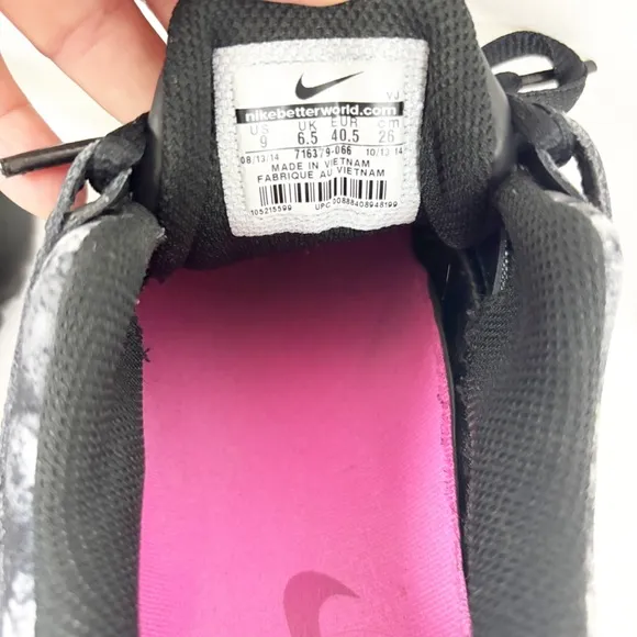 Nike Women Pink and Black Sneakers with Cloud pattern - Size 9