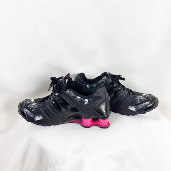 Nike Women Pink and Black Sneakers with Cloud pattern - Size 9