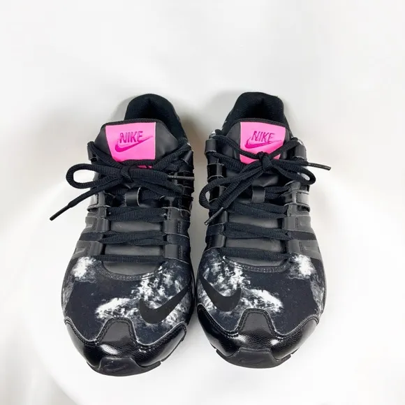 Nike Women Pink and Black Sneakers with Cloud pattern - Size 9