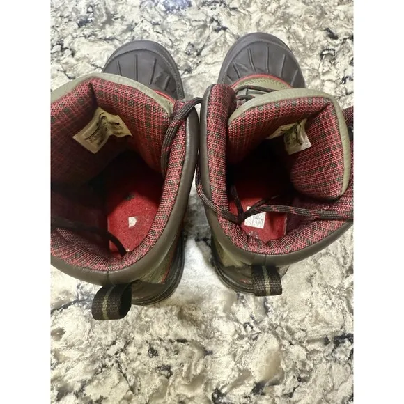 NIKE WOODSIDE  Green &amp; Brown Leather  Waterproof Duck Boots Kids 6.5Y /8Wmns