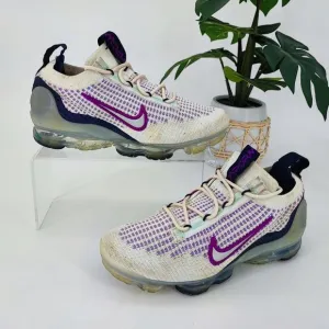 Nike Youth Vapormax Air Max Flyknit White Mesh Sneakers Shoes Size 4Y