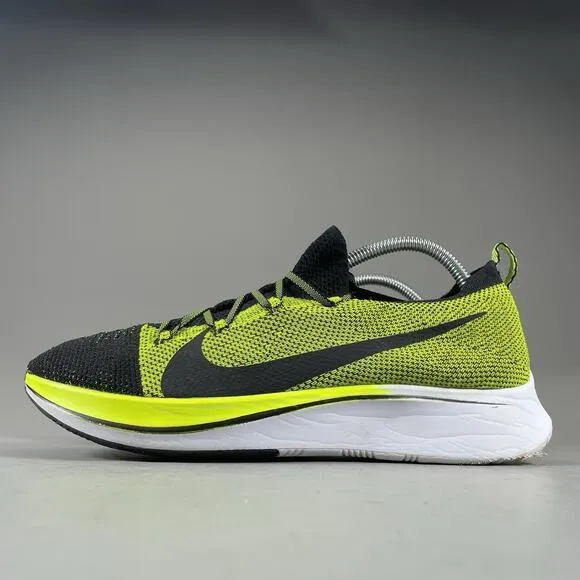 Nike Zoom Fly Flyknit Mens Size 10 Black Volt Running Shoes Athletic Sneaker EUC