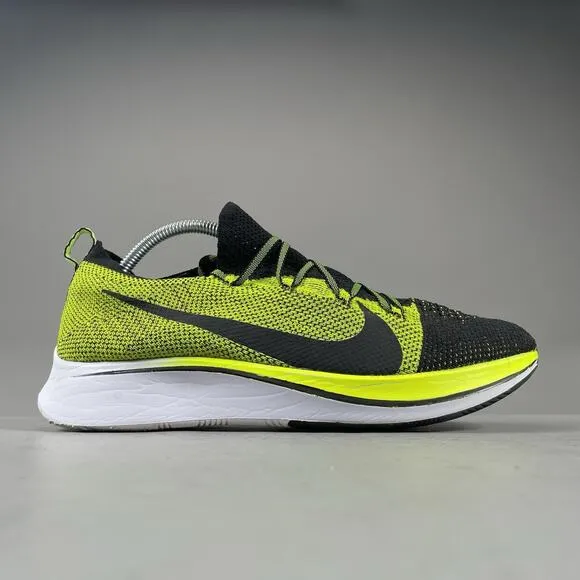 Nike Zoom Fly Flyknit Mens Size 10 Black Volt Running Shoes Athletic Sneaker EUC