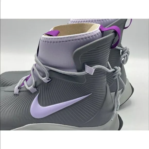 Nike Binzie Waterproof Rain Boots Sneakers Youth Size 5Y Grey Violet Brand New!