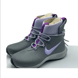 Nike Binzie Waterproof Rain Boots Sneakers Youth Size 5Y Grey Violet Brand New!