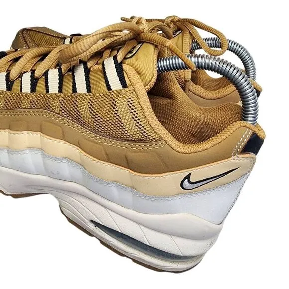 Nike Boys Girls Shoes, Nike Air Max 95 (GS) Wheat/Beige/Tan Running Sneakers, 6Y