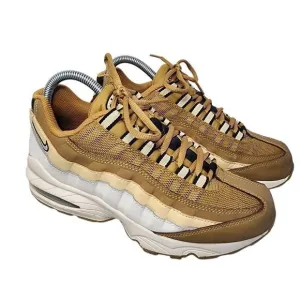 Nike Boys Girls Shoes, Nike Air Max 95 (GS) Wheat/Beige/Tan Running Sneakers, 6Y